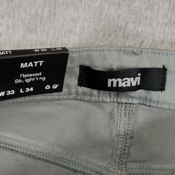 Mavi Pants mesn 33x34 Relaxed Straight Leg Matt Stretch Cotton - Picture 5 of 12
